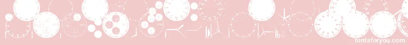 GaClockDialRound-Schriftart – Weiße Schriften auf rosa Hintergrund