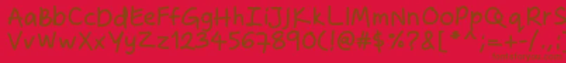 Zakirahshandb Font – Brown Fonts on Red Background