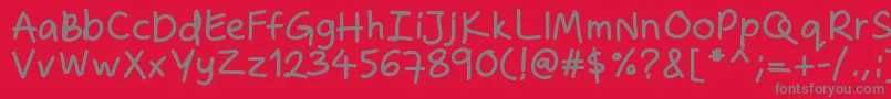 Zakirahshandb Font – Gray Fonts on Red Background