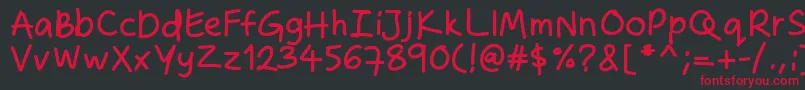 Zakirahshandb Font – Red Fonts on Black Background