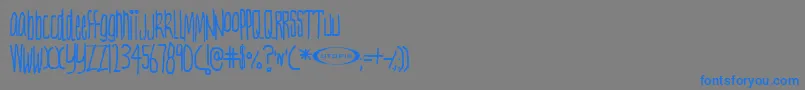 フォントNervt ffy – 灰色の背景に青い文字