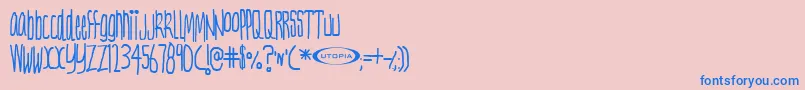 フォントNervt ffy – ピンクの背景に青い文字