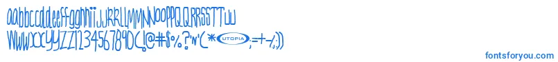 フォントNervt ffy – 白い背景に青い文字