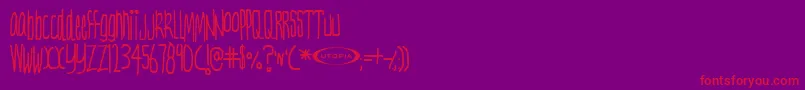 フォントNervt ffy – 紫の背景に赤い文字