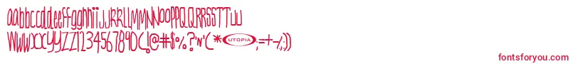 フォントNervt ffy – 白い背景に赤い文字