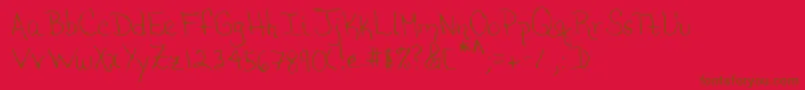 Fonte Lehn208 – fontes marrons em um fundo vermelho