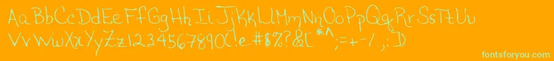 Lehn208 Font – Green Fonts on Orange Background