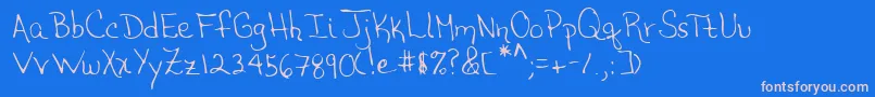 Lehn208 Font – Pink Fonts on Blue Background