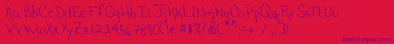 Lehn208 Font – Purple Fonts on Red Background