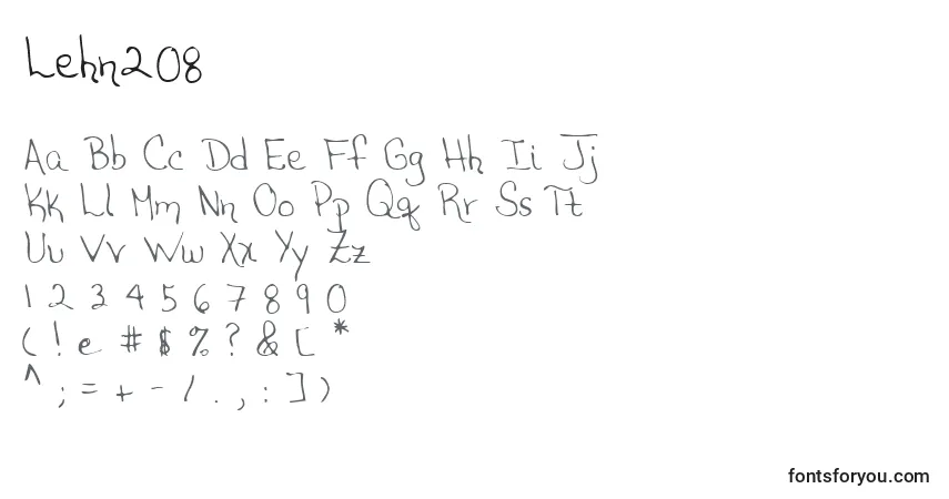 characters of lehn208 font, letter of lehn208 font, alphabet of  lehn208 font