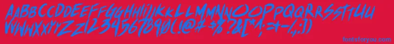 ShinakibapunxBolital Font – Blue Fonts on Red Background