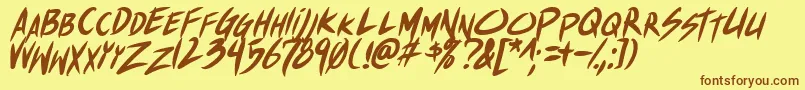 ShinakibapunxBolital Font – Brown Fonts on Yellow Background