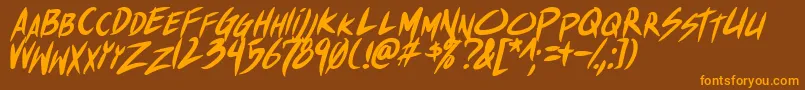 ShinakibapunxBolital Font – Orange Fonts on Brown Background