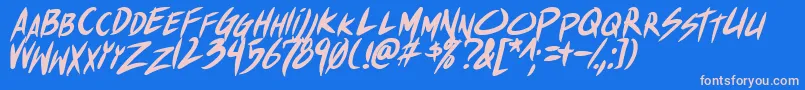 ShinakibapunxBolital Font – Pink Fonts on Blue Background