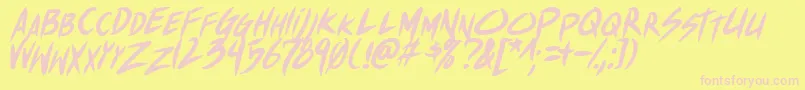 ShinakibapunxBolital Font – Pink Fonts on Yellow Background