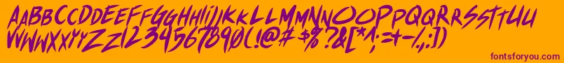 ShinakibapunxBolital Font – Purple Fonts on Orange Background