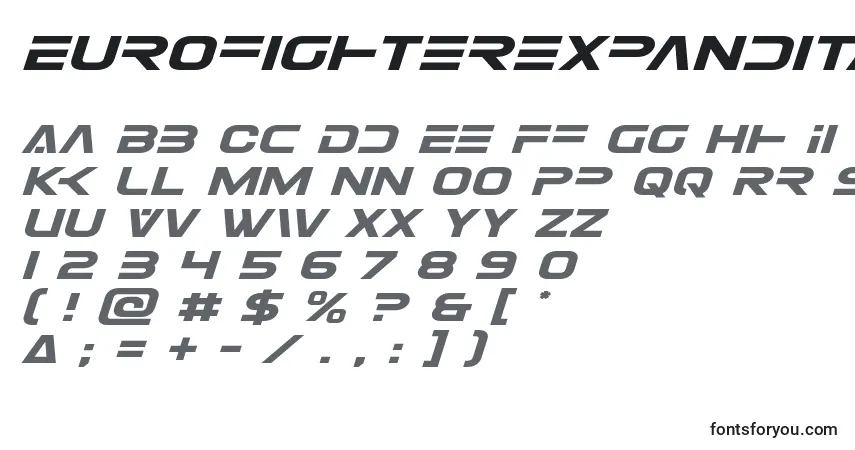 Schriftart Eurofighterexpandital – Alphabet, Zahlen, spezielle Symbole