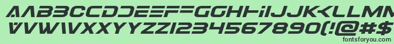 Eurofighterexpandital Font – Black Fonts on Green Background