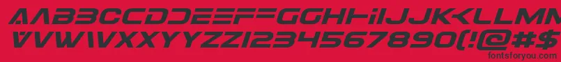 フォントEurofighterexpandital – 赤い背景に黒い文字