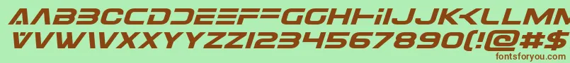 Eurofighterexpandital Font – Brown Fonts on Green Background