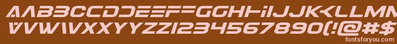 Więcej informacji o czcionce Eurofighterexpandital Czcionka Eurofighterexpandital – różowe czcionki na brązowym tle