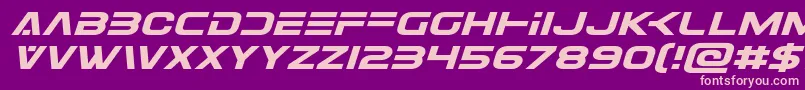 Weitere Informationen zur Eurofighterexpandital-Schriftart Eurofighterexpandital-Schriftart – Rosa Schriften auf violettem Hintergrund