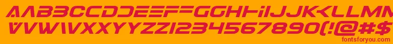 Eurofighterexpandital Font – Red Fonts on Orange Background
