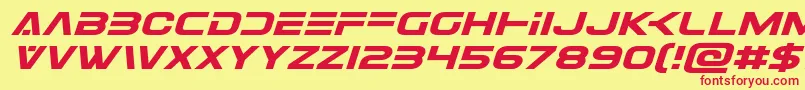 Eurofighterexpandital Font – Red Fonts on Yellow Background