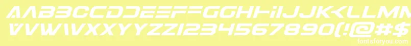 Czcionka Eurofighterexpandital – białe czcionki na żółtym tle