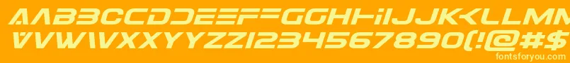 Eurofighterexpanditalフォントについての詳細 フォントEurofighterexpandital – オレンジの背景に黄色の文字