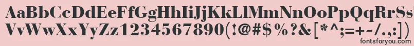 フォントBauerBodoniBlack – ピンクの背景に黒い文字