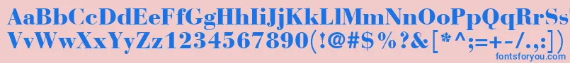 BauerBodoniBlack Font – Blue Fonts on Pink Background