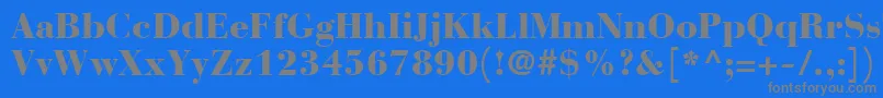 フォントBauerBodoniBlack – 青い背景に灰色の文字