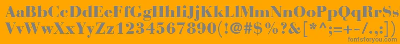 フォントBauerBodoniBlack – オレンジの背景に灰色の文字