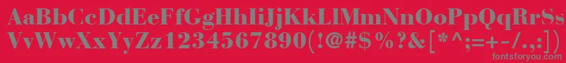 BauerBodoniBlack Font – Gray Fonts on Red Background