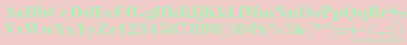 BauerBodoniBlack Font – Green Fonts on Pink Background