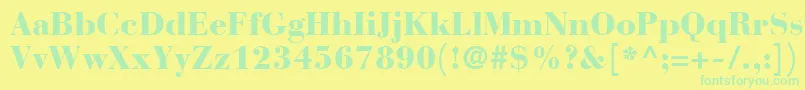 BauerBodoniBlack Font – Green Fonts on Yellow Background