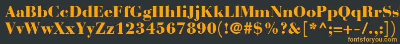 フォントBauerBodoniBlack – 黒い背景にオレンジの文字