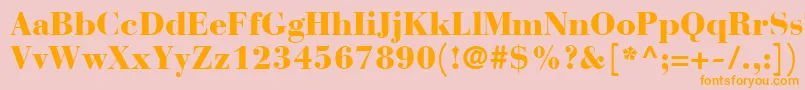 BauerBodoniBlack Font – Orange Fonts on Pink Background