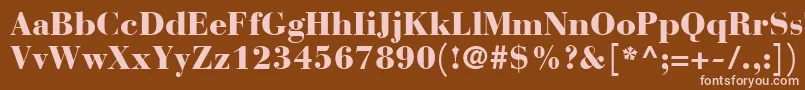 BauerBodoniBlack Font – Pink Fonts on Brown Background