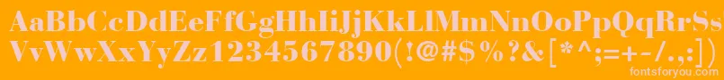 BauerBodoniBlack Font – Pink Fonts on Orange Background