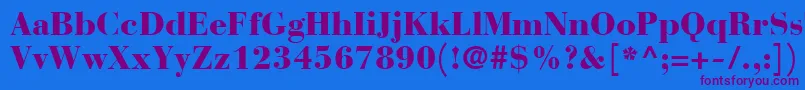 Czcionka BauerBodoniBlack – fioletowe czcionki na niebieskim tle