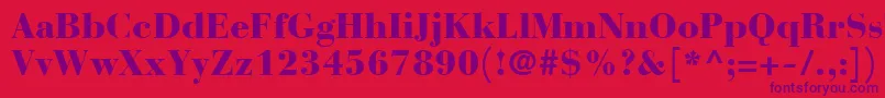 BauerBodoniBlack Font – Purple Fonts on Red Background