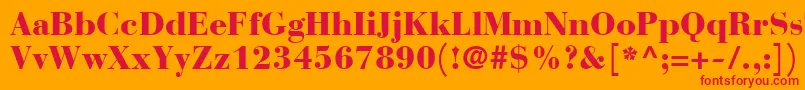 BauerBodoniBlack Font – Red Fonts on Orange Background