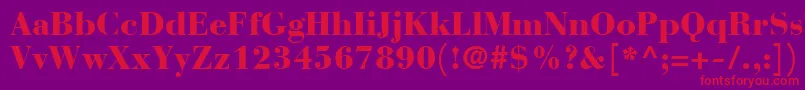 BauerBodoniBlack Font – Red Fonts on Purple Background