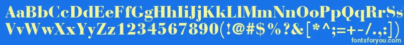 フォントBauerBodoniBlack – 黄色の文字、青い背景