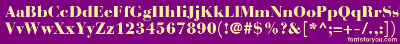 BauerBodoniBlack Font – Yellow Fonts on Purple Background