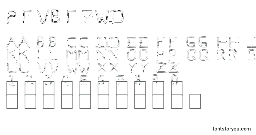Czcionka Pfvbf7wd – alfabet, cyfry, specjalne znaki