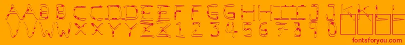 Pfvbf7wd Font – Red Fonts on Orange Background