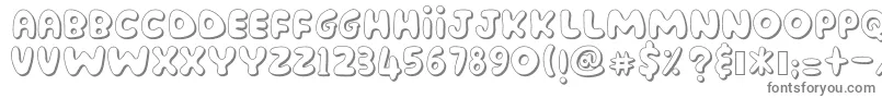 AmenderTu-fontti – harmaat kirjasimet valkoisella taustalla